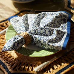 Newport Garden Gate Dinner Napkins in Blue, Set of 4