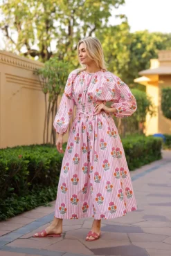 Newport Skirt in Pink & Orange Flower
