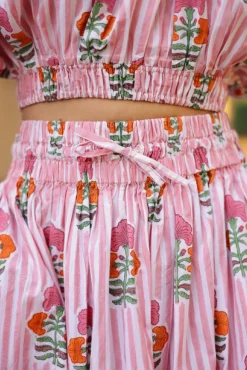 Newport Skirt in Pink & Orange Flower