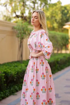 Newport Top in Pink & Orange Flower