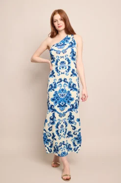 Nicky Dress in Fiore Evening Blue