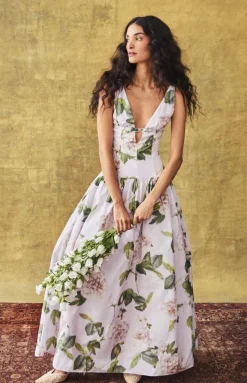 Nicolette Dress in Lavender Rose Taffeta