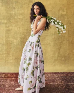 Nicolette Dress in Lavender Rose Taffeta