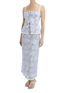 Nina Maxi Skirt in Blue