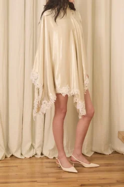 Nina Scarf Dress in Lurex with Mohair Lace Trim