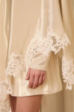 Nina Scarf Dress in Lurex with Mohair Lace Trim