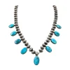 Nine Stone Blue Gem Necklace