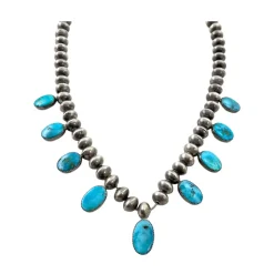 Nine Stone Blue Gem Necklace