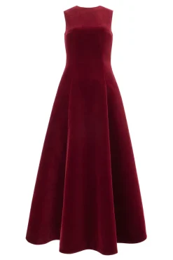 Nodin Dress in Burgundy Wind Velvet