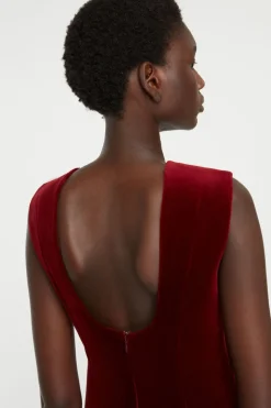 Nodin Dress in Burgundy Wind Velvet