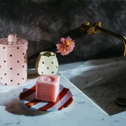 Nolita Small Dessert Plate in Blue & Rust