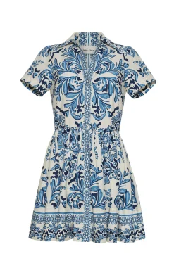 Noor Mini Dress in Saltaire Light Blue