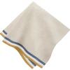 Normandy Napkins in Mustard, Natural & Blue Stripes, Set of 4