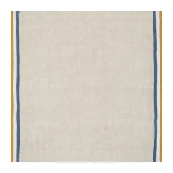 Normandy Napkins in Mustard, Natural & Blue Stripes, Set of 4
