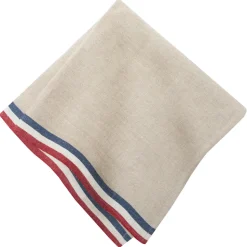 Normandy Napkins in Red, Natural, & Blue Stripes, Set of 4