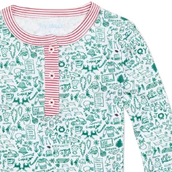 North Pole Christmas Two-Piece Kids Henley Pajamas