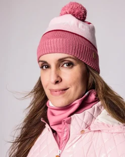 Northern Classics Knit Pom Hat in Rose Pink & Ballerina Pink
