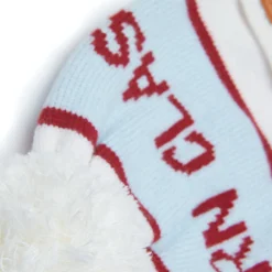 Northern Classics Knit Pom Hat in Winter White and Cloud Blue