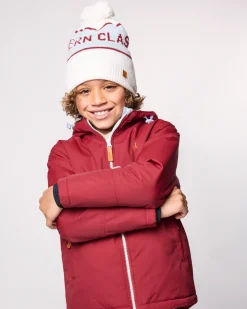 Northern Classics Knit Pom Hat in Winter White and Cloud Blue