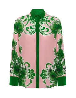 Nova Crepe Shirt in Antigua Green