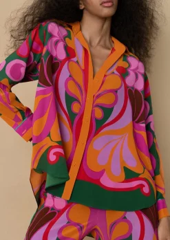 Nova Crepe Shirt in Seventies Orange