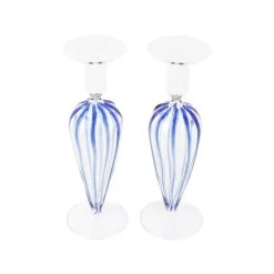 Nuovo Stripe Candlesticks, Set of 2