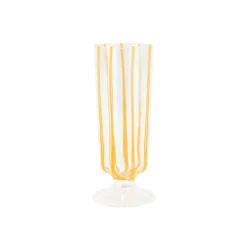 Nuovo Stripe Champagne Glass in Yellow
