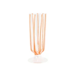 Nuovo Stripe Champagne Glass in Orange