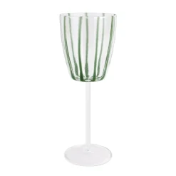Nuovo Stripe Green Wine Glass