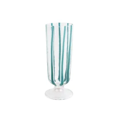 Nuovo Stripe Teal Champagne Glass