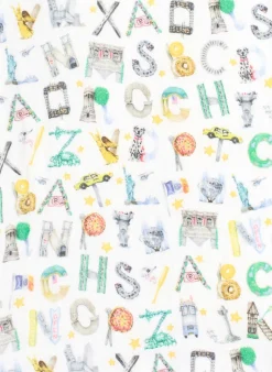 NYC Alphabet Soup Shawl Blanket