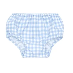 Oasis Blue Gingham Diaper Bloomer Cover