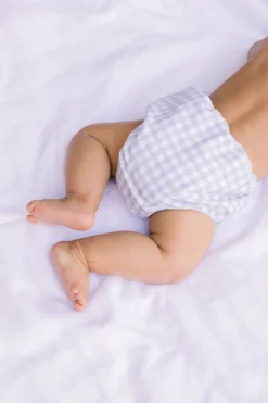 Oasis Blue Gingham Diaper Bloomer Cover