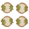 Oasis Coasters in Ivory, Green & Gold, Set of 4 in a Gift Bag