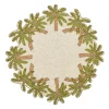 Oasis Placemat in Ivory, Green & Gold, Set of 2