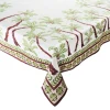 Oasis Tablecloth in Ivory, Green & Brown