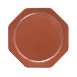 Octagonal Dessert Plate in Burgundy