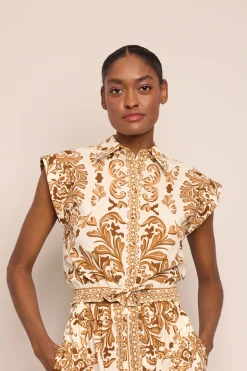 Octavia Top in Saltaire Brown