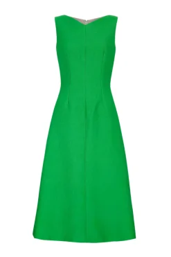 Octavie Dress In Green Embossed Cloque