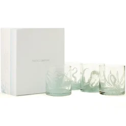 Octopus Double Old Fashion Glass in Gift Box, Set of 4