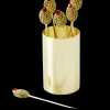 Olive Cocktail Picks with Gold Pot
