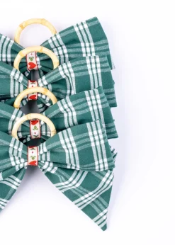 Olive Grove Plaid Napkin Rings in Green, Set of 4