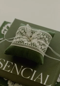 Olive Lace Ring Pillow