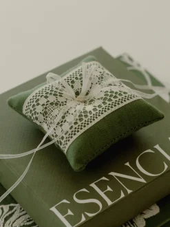 Olive Lace Ring Pillow