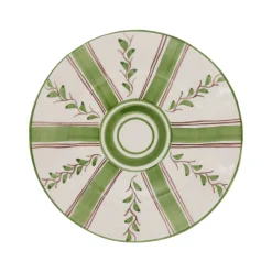 Olive Stripe Dessert Plate