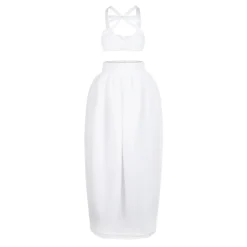 Olivia Bow Set in White Flock Tulle