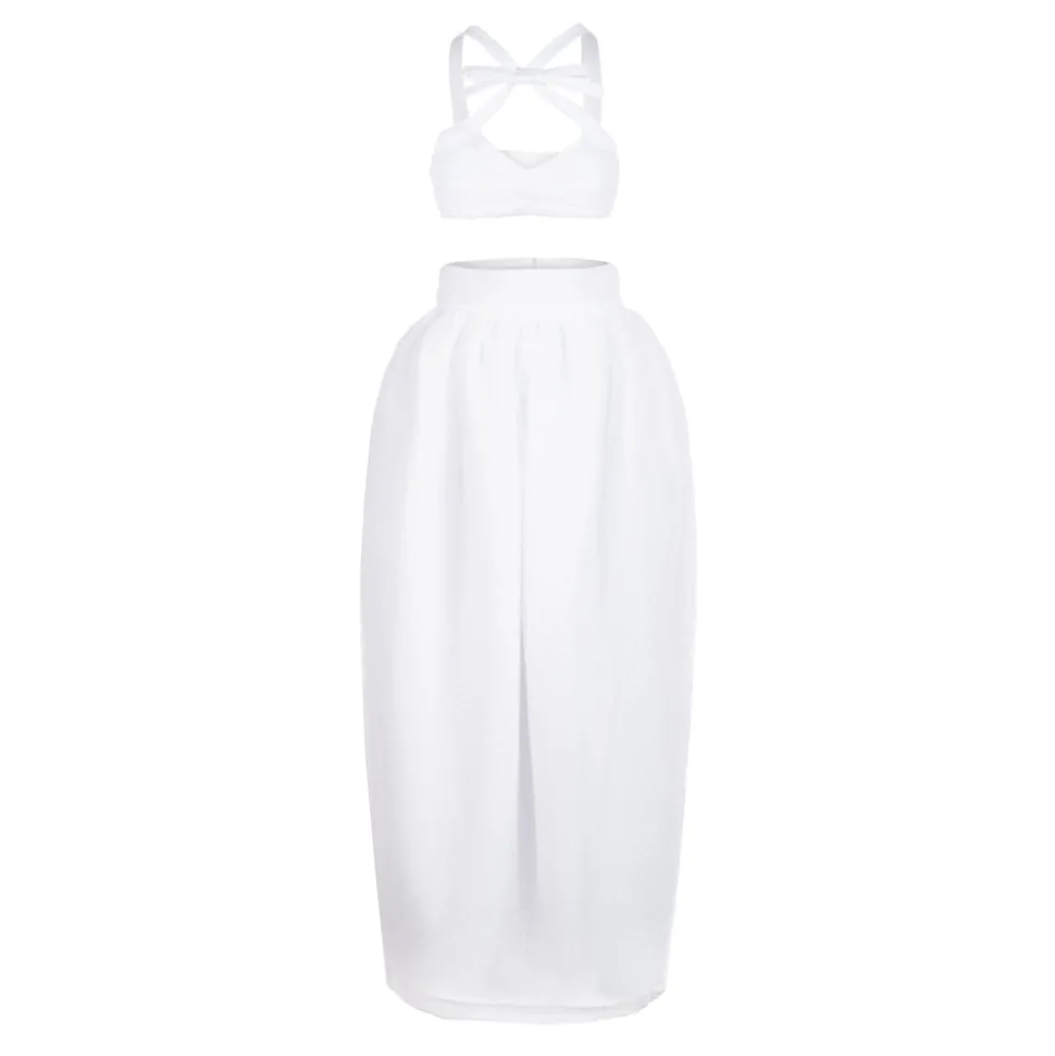 Olivia Bow Set in White Flock Tulle