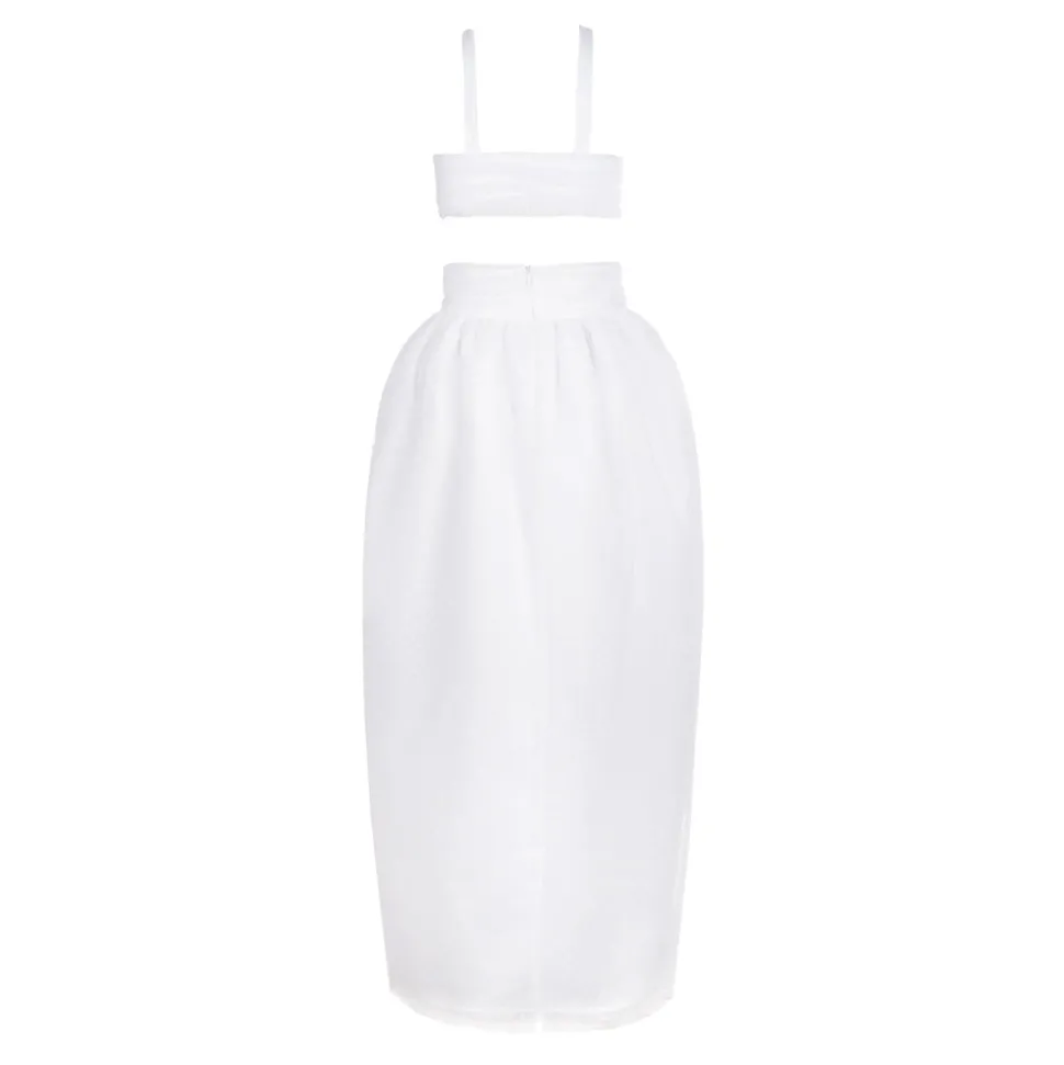 Olivia Bow Set in White Flock Tulle