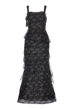 Olivia Dress in Black Flora