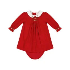 Olympe Red Smocked Baby Set
